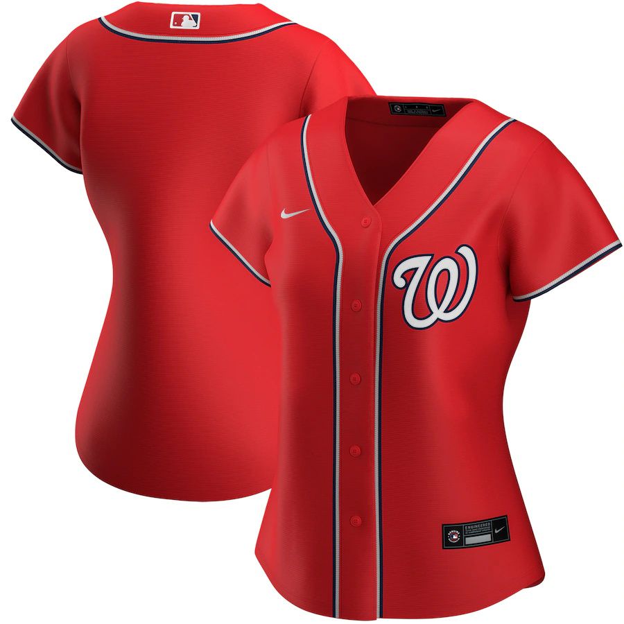 Womens Washington Nationals Nike Red Alternate Replica Team MLB Jerseys->youth mlb jersey->Youth Jersey